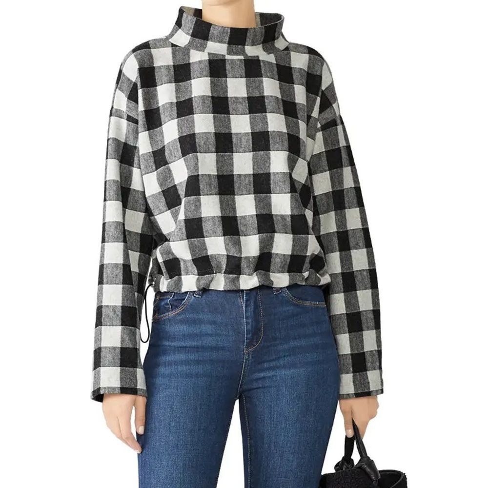 BB Dakota Women’s Buffalo ‘66 Sweater Medium Black White Plaid
